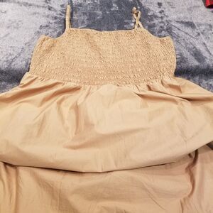 Old Navy Women's Mocha Brown Smocked Cut‎ Out Back Sun Dress Size 4X